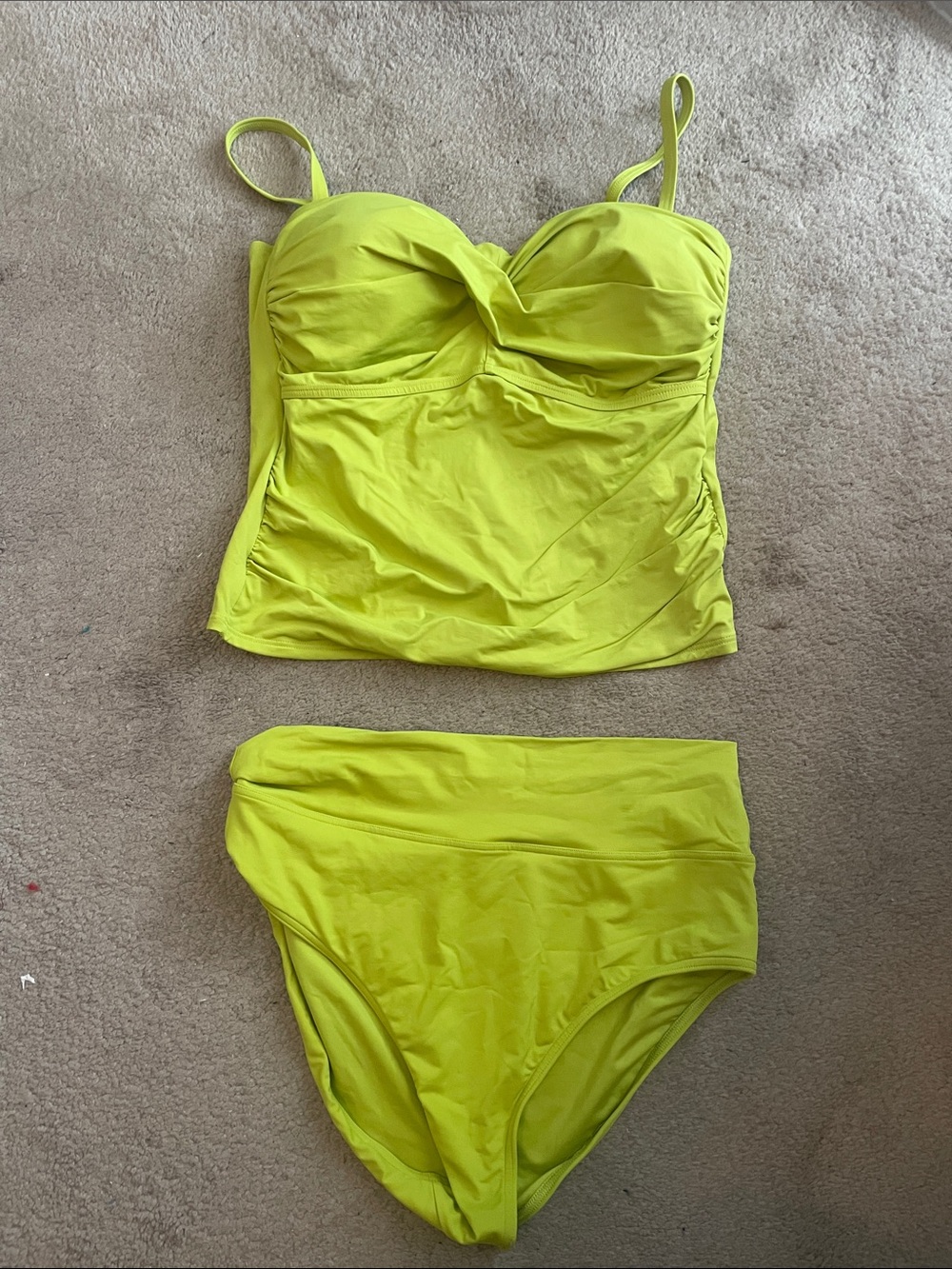 Lands' End size 14 Lime Green Swim tankini